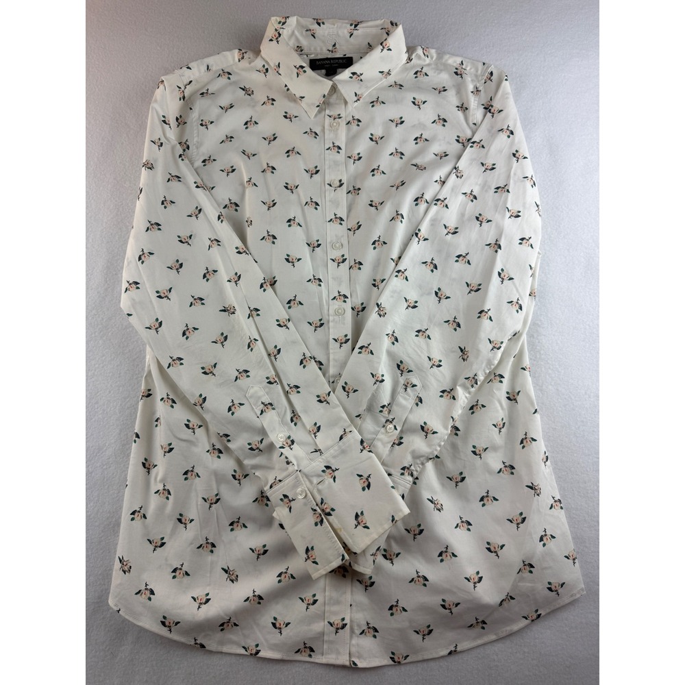 Banana Republic Floral Print Long‎ Sleeve Button Down Shirt Women's